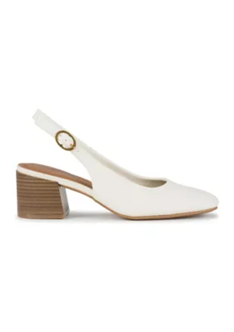 Ester Square Toe Slingback Heels