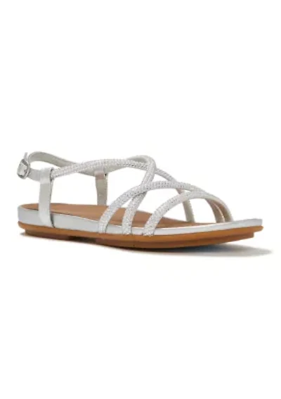 Gracie Crystal Strappy Back-Strap Sandals