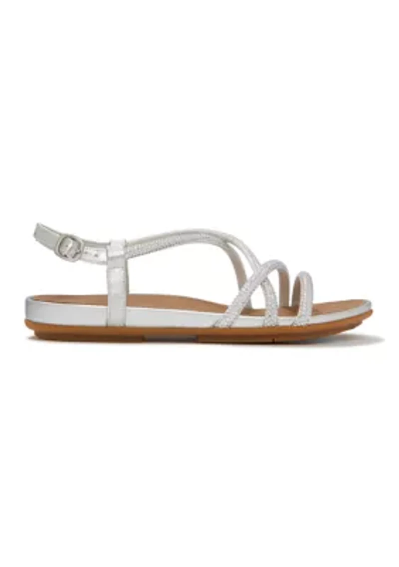 Gracie Crystal Strappy Back-Strap Sandals