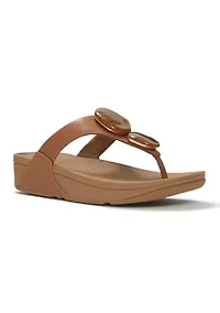 Lulu Marbled-Stone Toe-Post Sandals