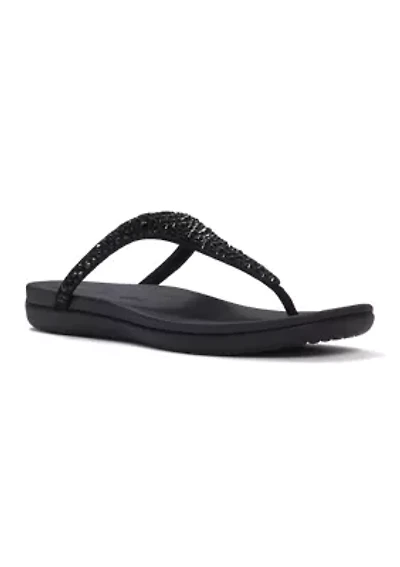 Solay Mixed Crystal Toe Post Sandals