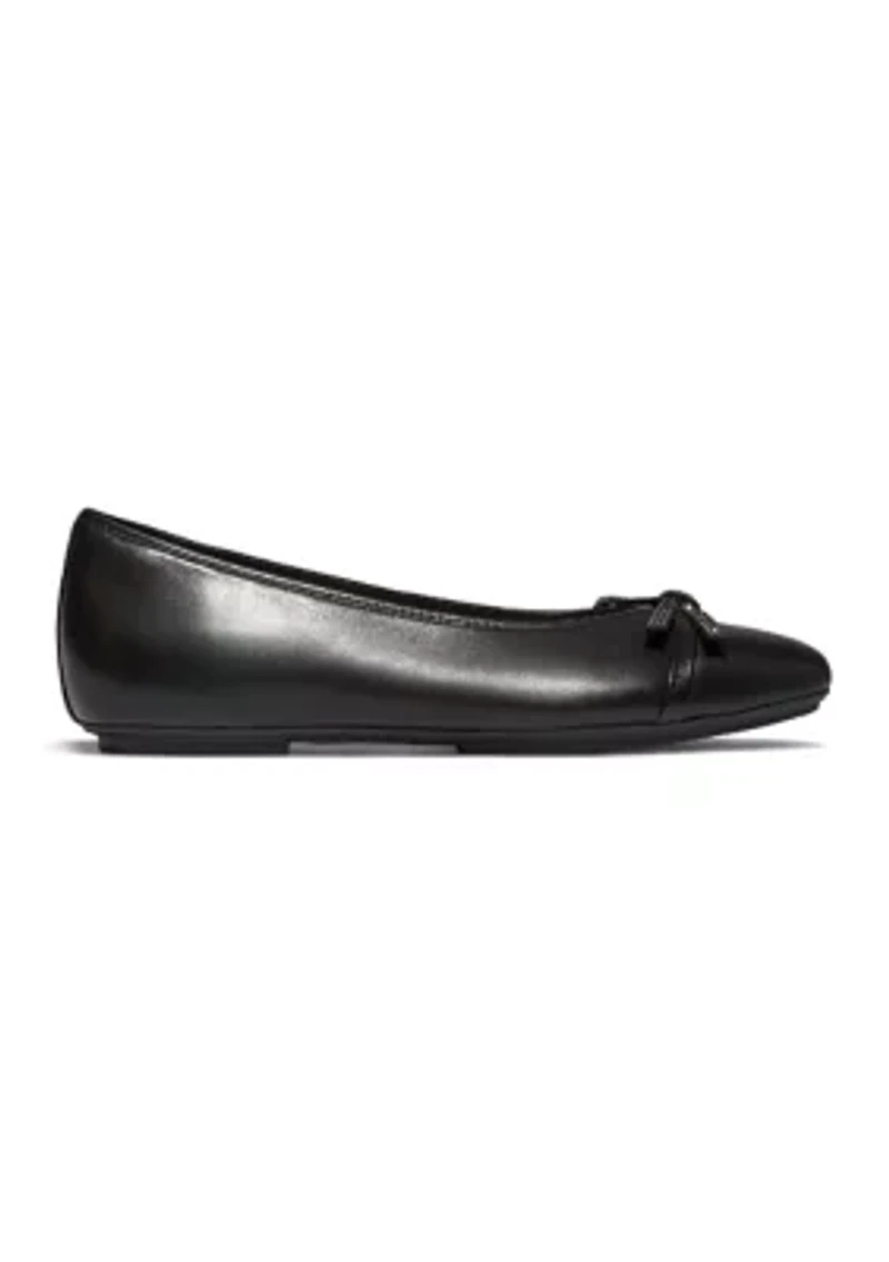 Delicato Glitz-Bow Leather Ballet Flats