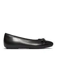 Delicato Glitz-Bow Leather Ballet Flats
