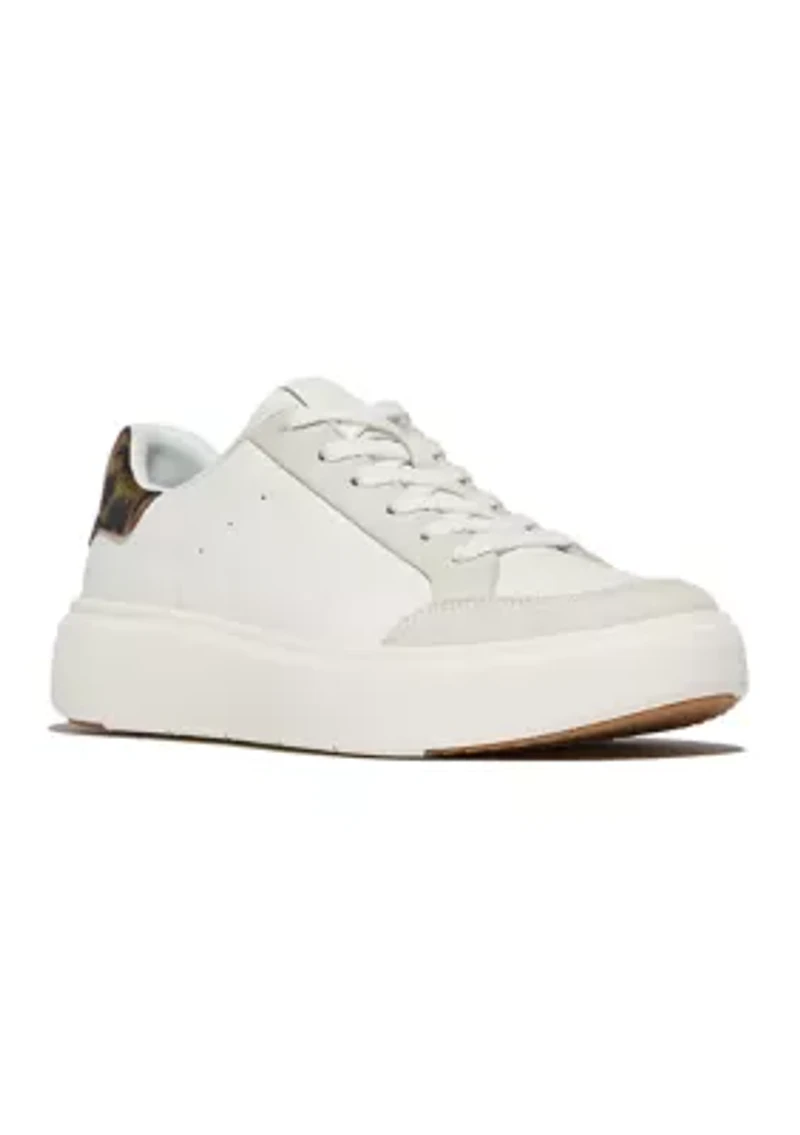 Leopard Backtab Leather and Suede Sneaker