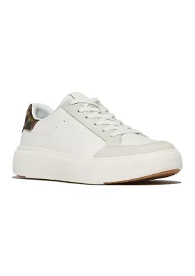 Leopard Backtab Leather and Suede Sneaker