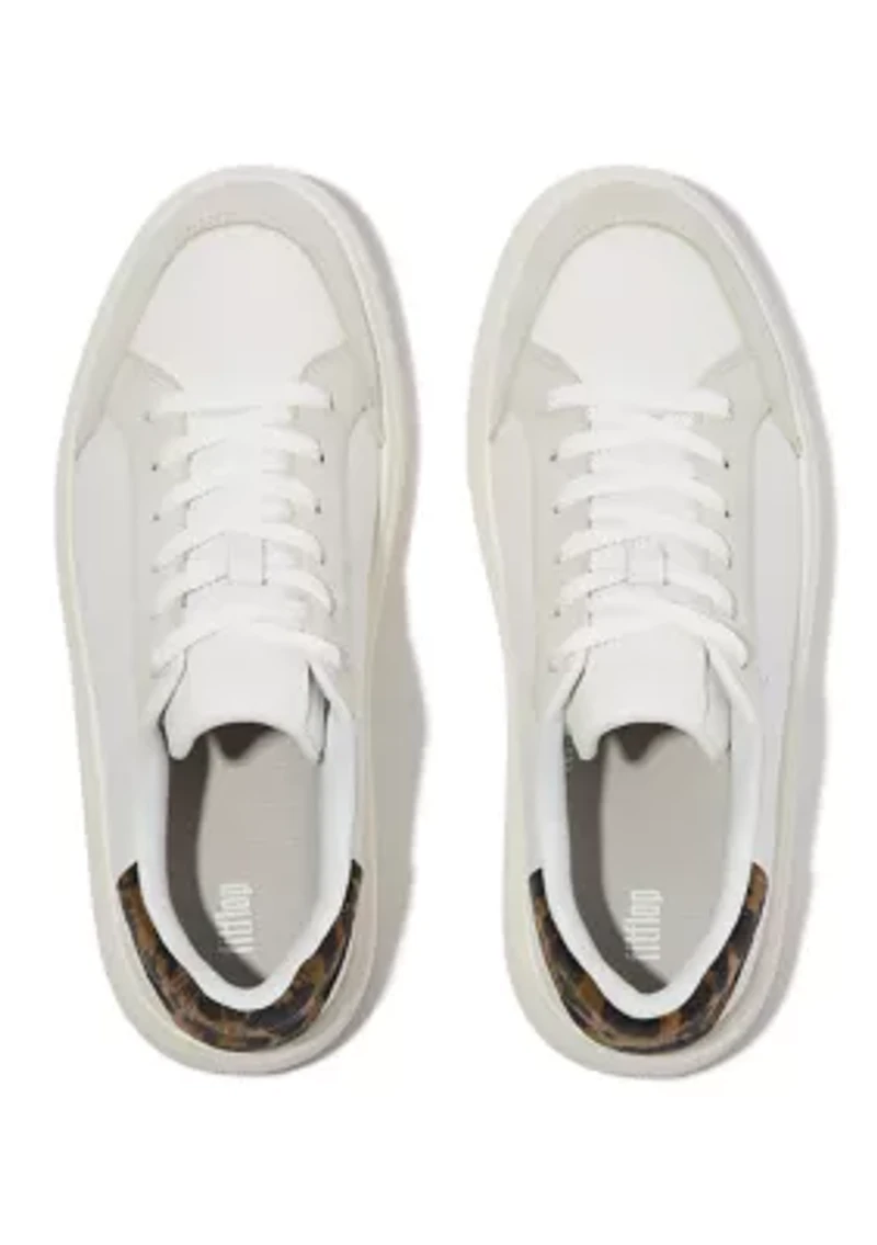 Leopard Backtab Leather and Suede Sneaker