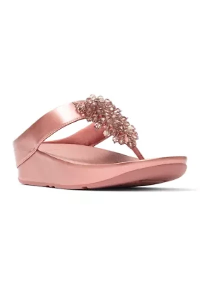 Rumba Metallic Beaded Toe-Post Sandals