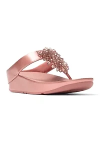 Rumba Metallic Beaded Toe-Post Sandals