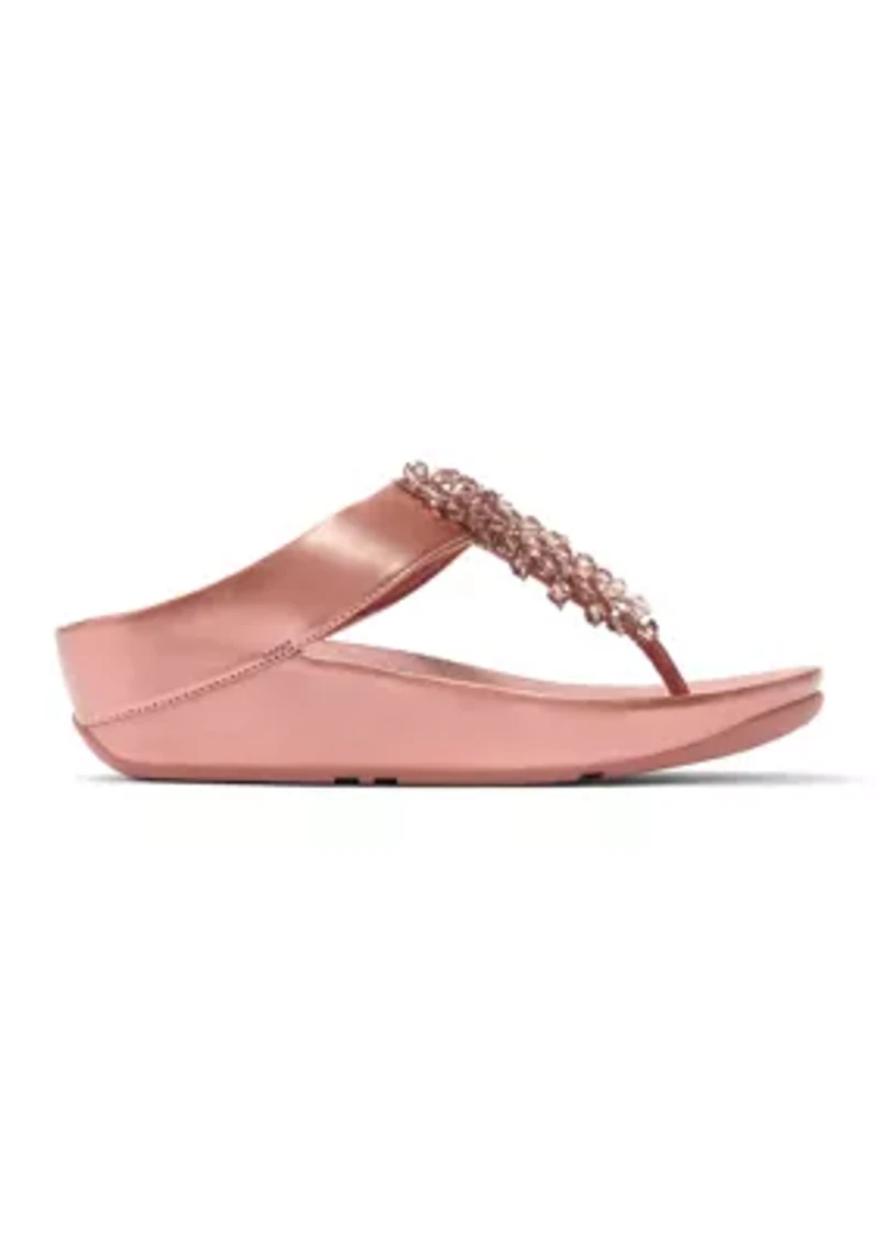 Rumba Metallic Beaded Toe-Post Sandals