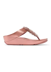 Rumba Metallic Beaded Toe-Post Sandals