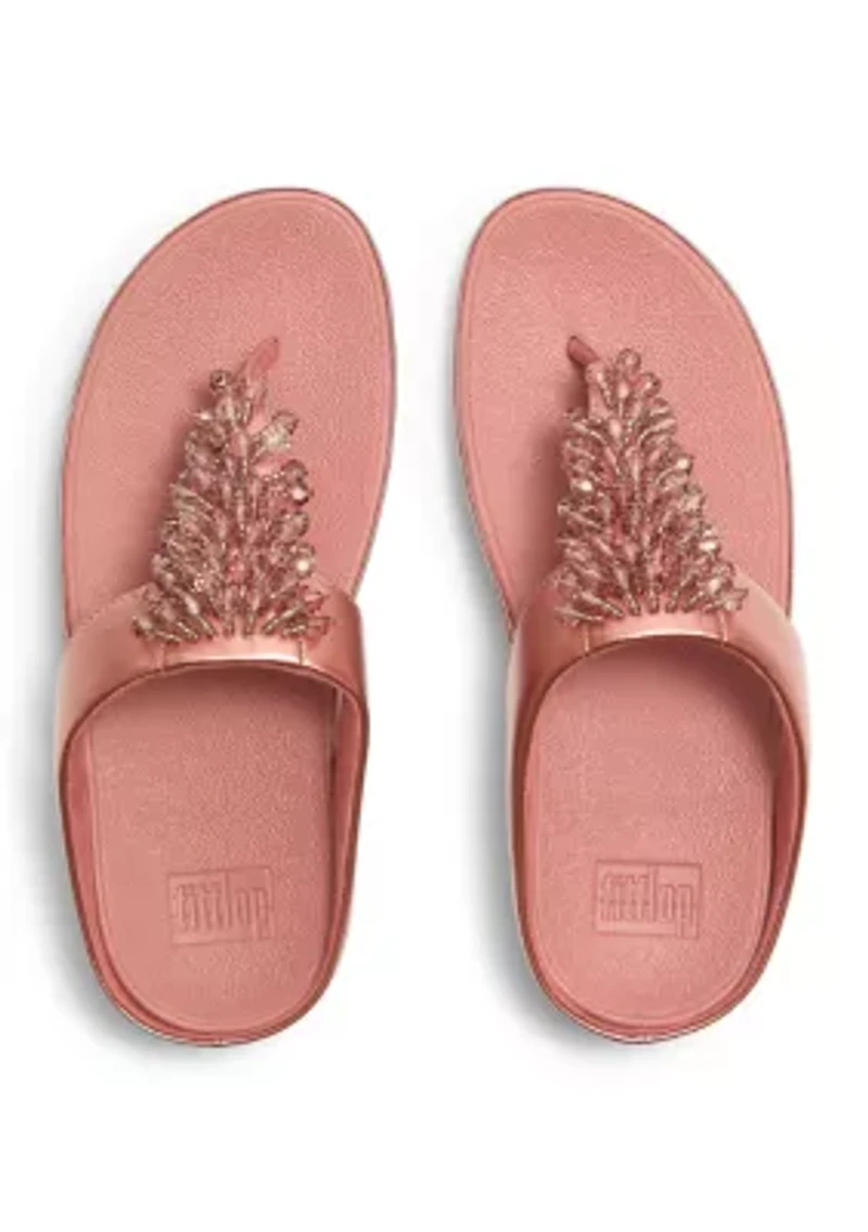 Rumba Metallic Beaded Toe-Post Sandals