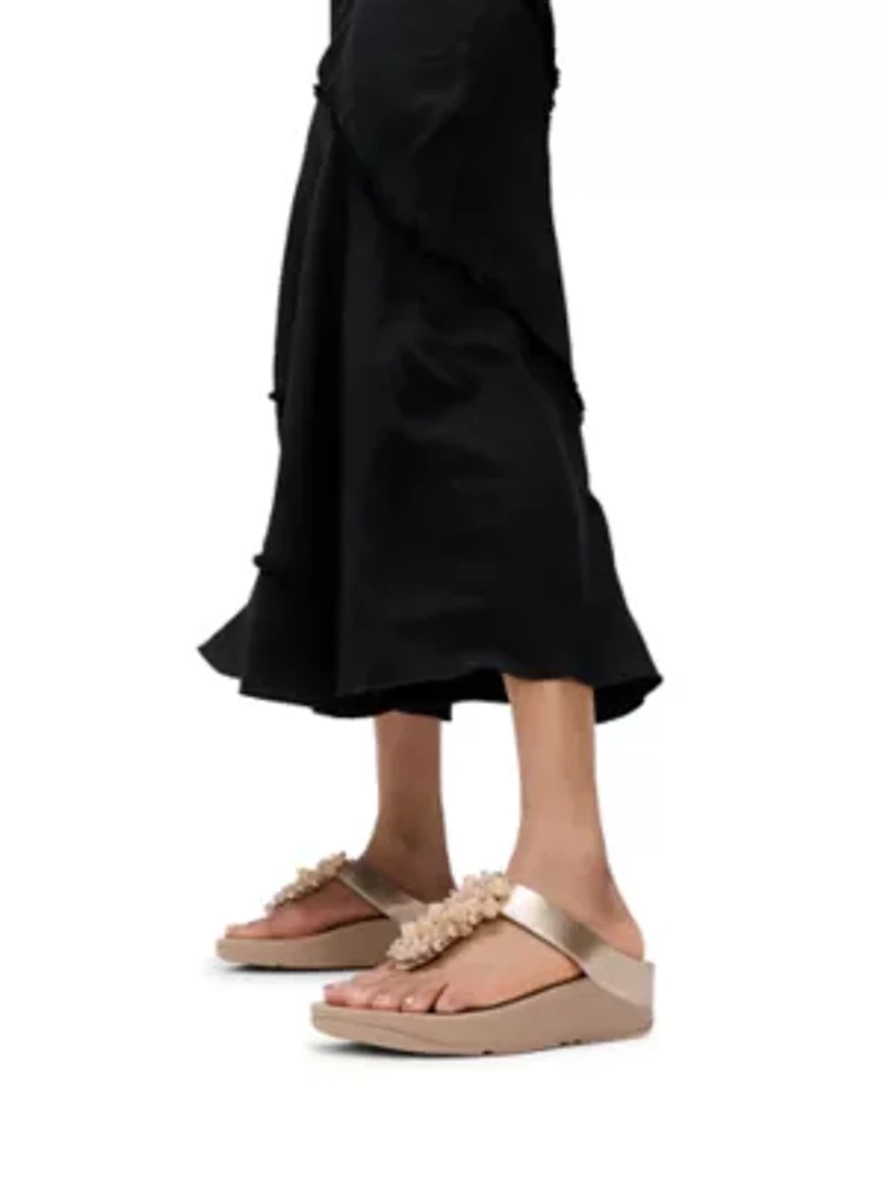 Fino Bauble-Bead Toe-Post Sandals