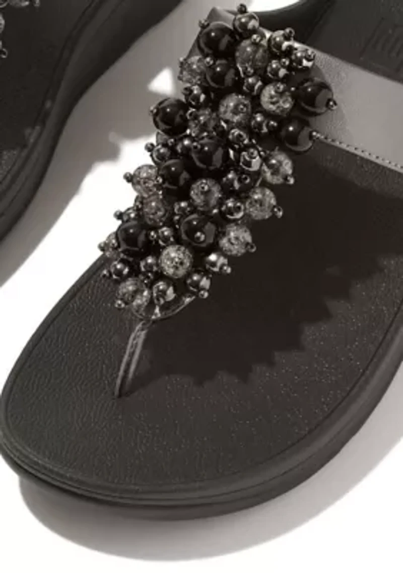 Fino Bauble-Bead Toe-Post Sandals