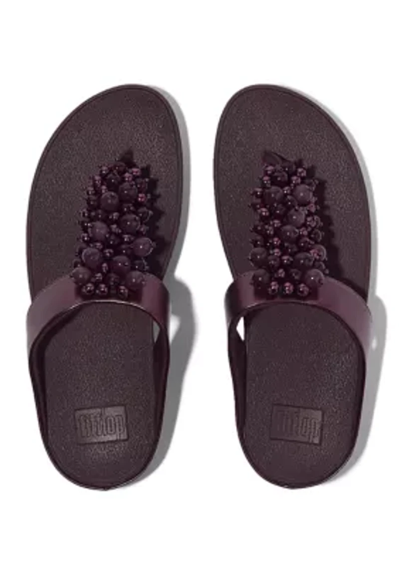 Fino Bauble-Bead Toe-Post Sandals
