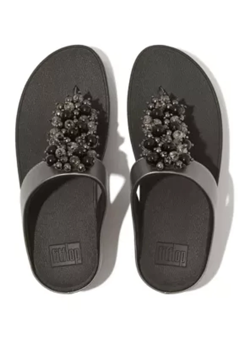Fino Bauble-Bead Toe-Post Sandals