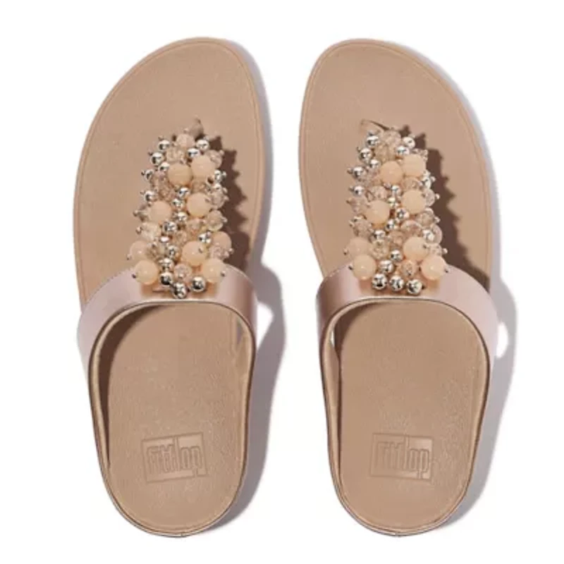 Fino Bauble-Bead Toe-Post Sandals