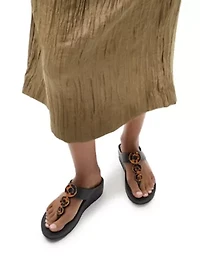 Fino Resin Hoop Leather Sandals