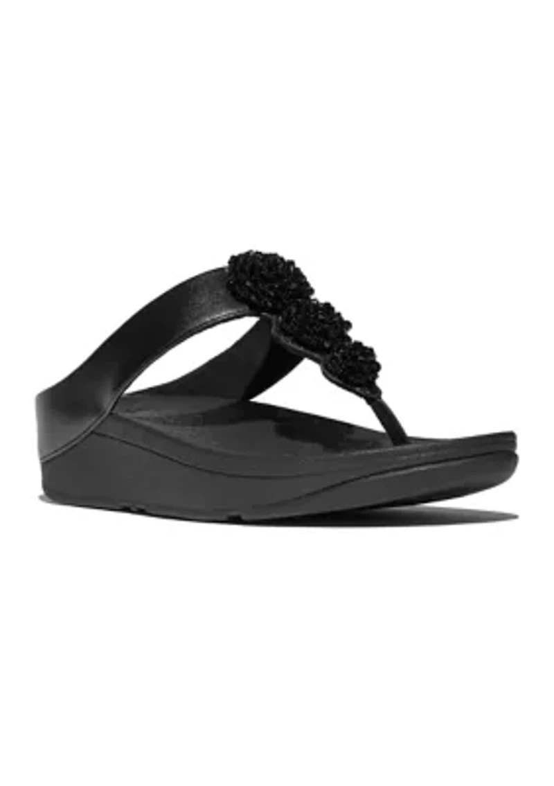 Fino Beadie-Button Metallix Toe-Post Sandals