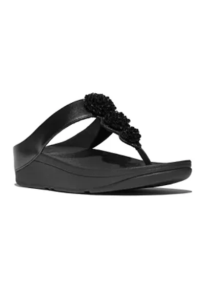 Fino Beadie-Button Metallix Toe-Post Sandals