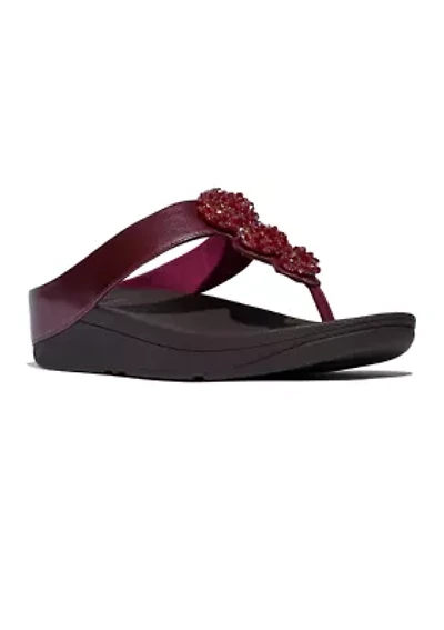 Fino Beadie-Button Metallix Toe-Post Sandals