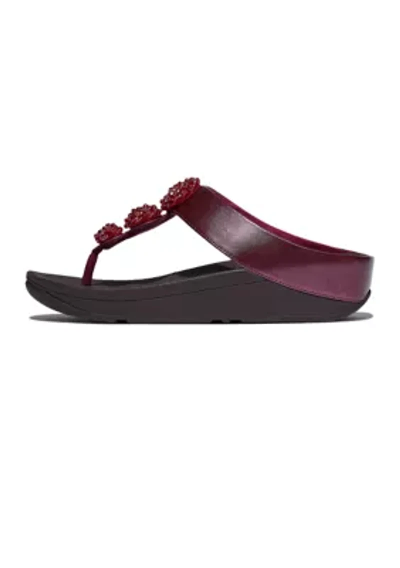 Fino Beadie-Button Metallix Toe-Post Sandals
