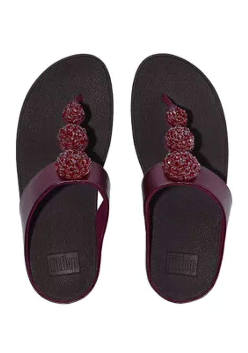 Fino Beadie-Button Metallix Toe-Post Sandals