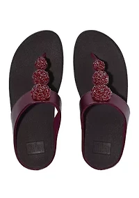Fino Beadie-Button Metallix Toe-Post Sandals