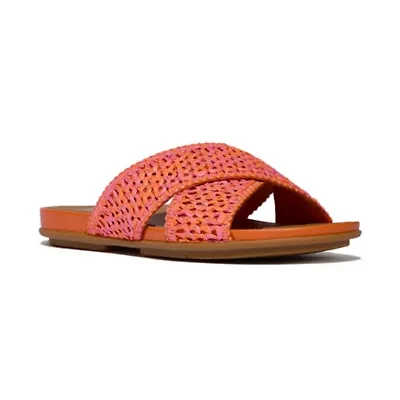 Gracie Woven Cross Slide Sandals