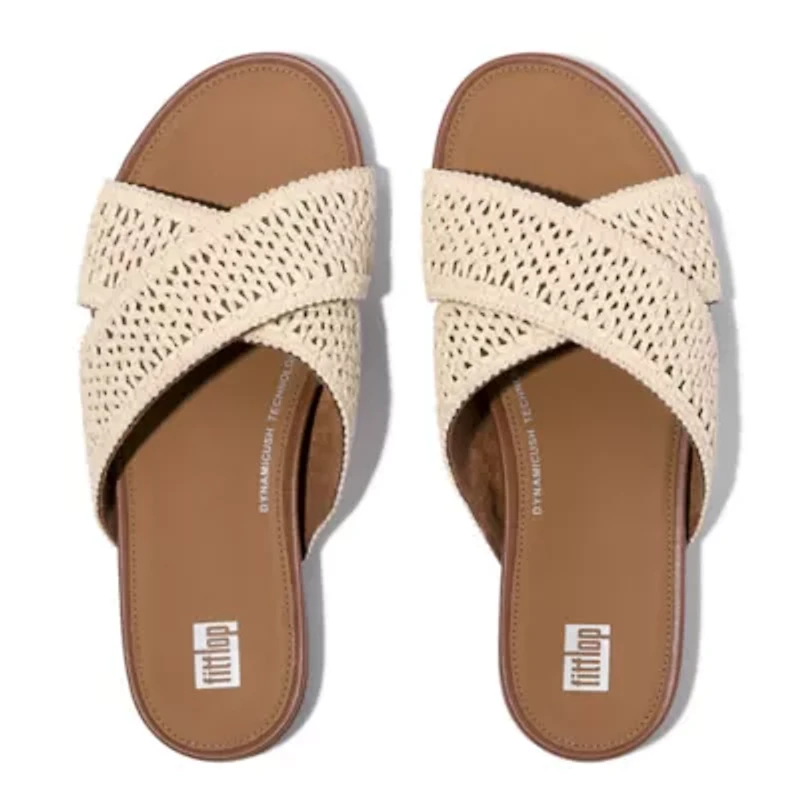 Gracie Woven Cross Slide Sandals