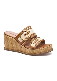 Mallory Double Buckle Wedge Sandals