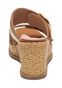 Mallory Double Buckle Wedge Sandals