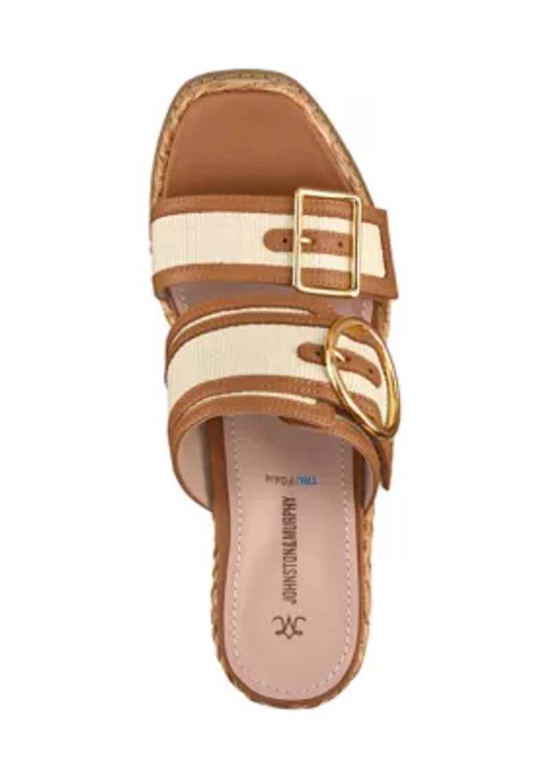 Mallory Double Buckle Wedge Sandals