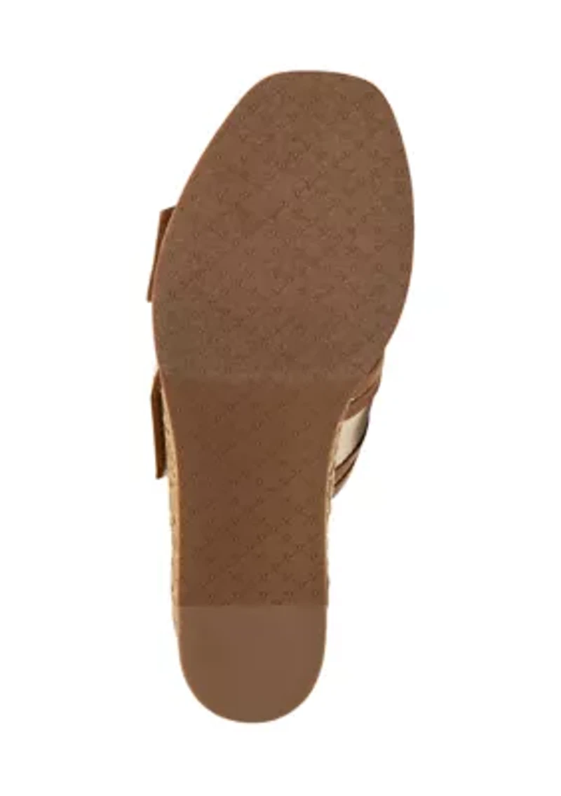 Mallory Double Buckle Wedge Sandals