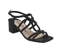 Devine, Rhinestone Block Heel Dressy Sandal