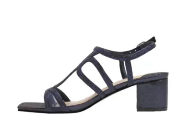 Devine, Rhinestone Block Heel Dressy Sandal