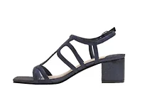 Devine, Rhinestone Block Heel Dressy Sandal