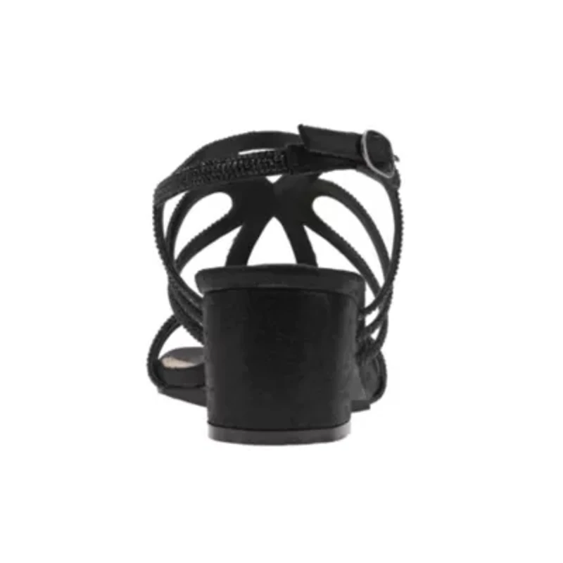 Devine, Rhinestone Block Heel Dressy Sandal