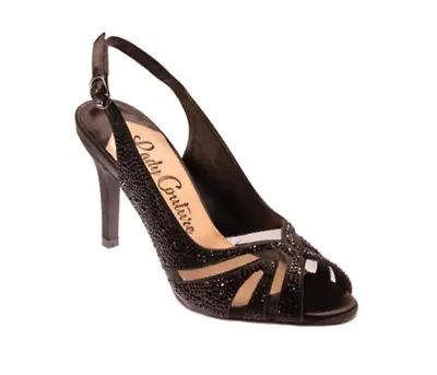 Adore, Open Toe Rhinestone Slingback Sandal