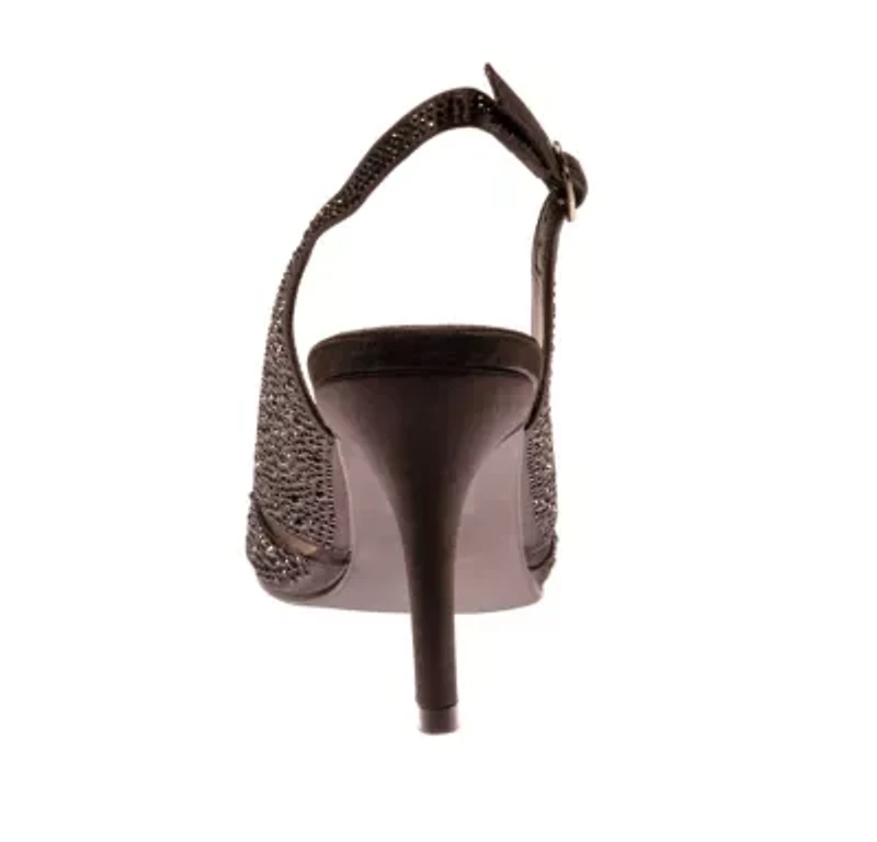 Adore, Open Toe Rhinestone Slingback Sandal