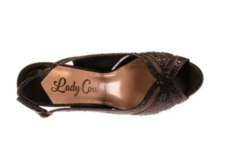 Adore, Open Toe Rhinestone Slingback Sandal