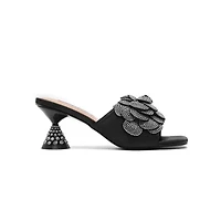 Petal, Large Rhinestone Flower Slide With Heel