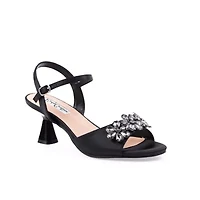 Liz, Jewel Ornament Satin Sandal