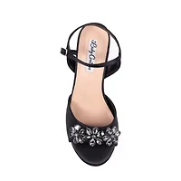 Liz, Jewel Ornament Satin Sandal