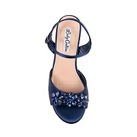 Liz, Jewel Ornament Satin Sandal