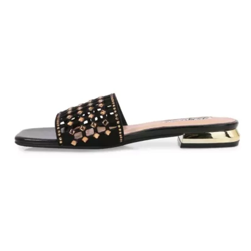 Garden, Birdcaged Rhinestones Metal Heel Slide