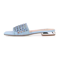 Garden, Birdcaged Rhinestones Metal Heel Slide