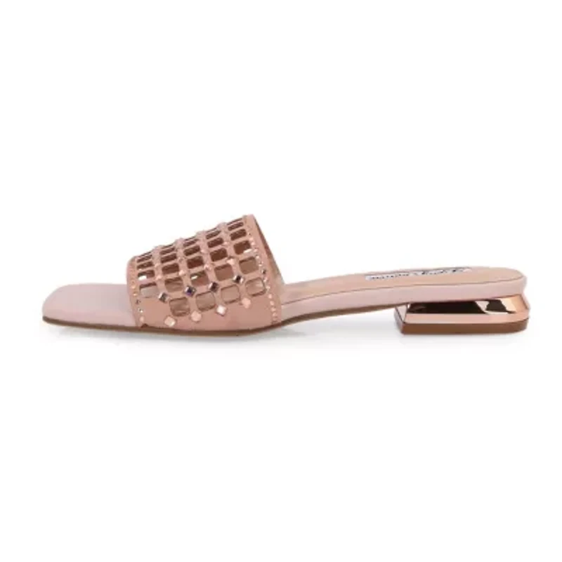 Garden, Birdcaged Rhinestones Metal Heel Slide