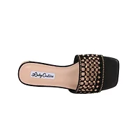 Garden, Birdcaged Rhinestones Metal Heel Slide