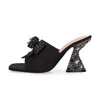 Spark, Rhinestone Bow Multi Jewel Heel Slide