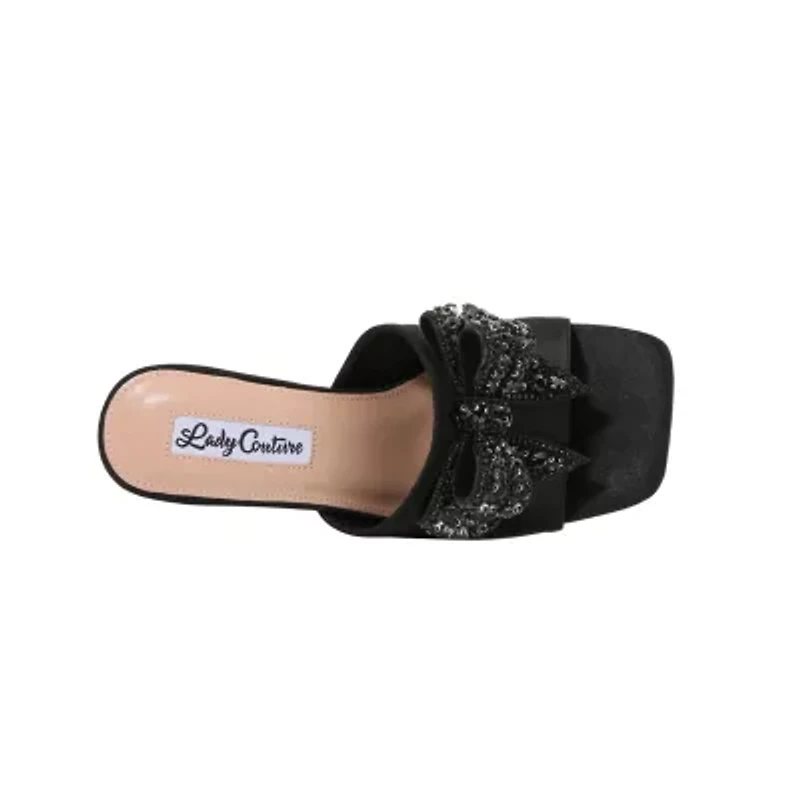 Spark, Rhinestone Bow Multi Jewel Heel Slide